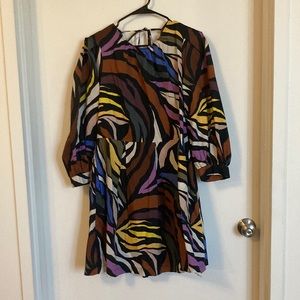 Who What Wear Multi Colored Back Tie Dress
